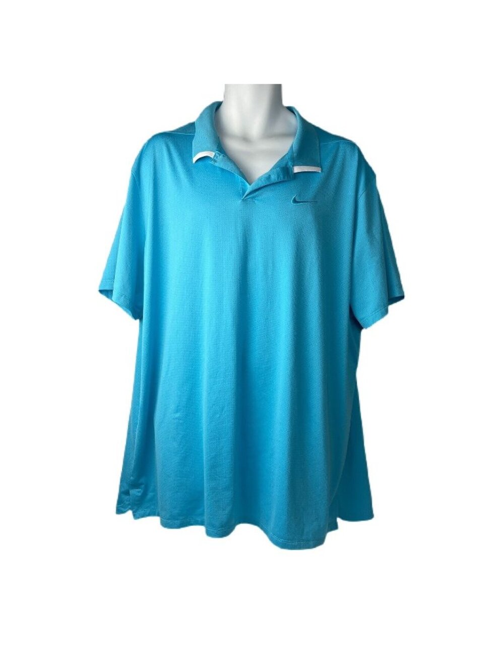 Nike Mens Dri-Fit Polo Shirt Blue Size XXL Polyester Standard Fit Lightweight